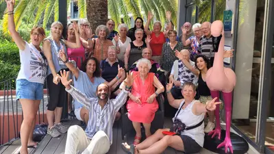 Photos d'un groupes de vacanciers 