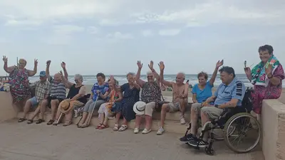 Photo de groupe de vacanciers