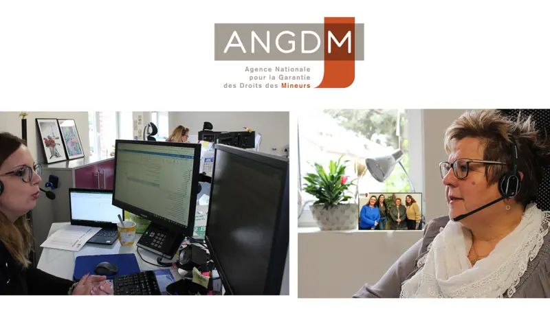 Deux téléconseillères au téléphone pour recueillir les avis des bénéficiaires de l'ANGDM