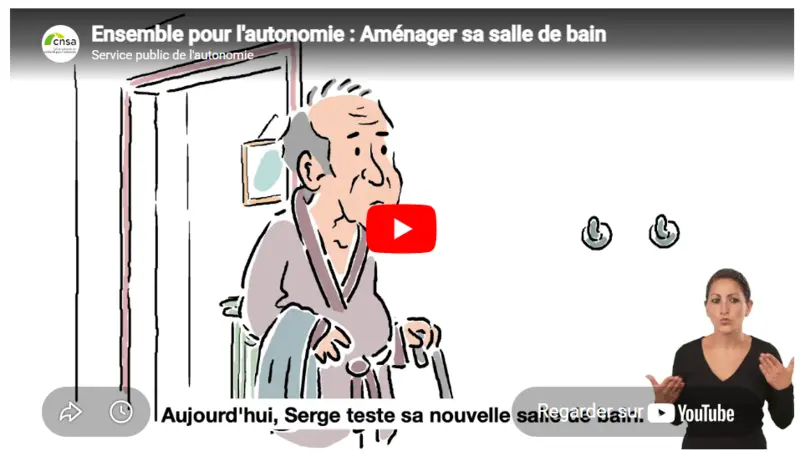 Lien URL vers la vidéo du CNSA pour promouvoir l'aménagement de SDB